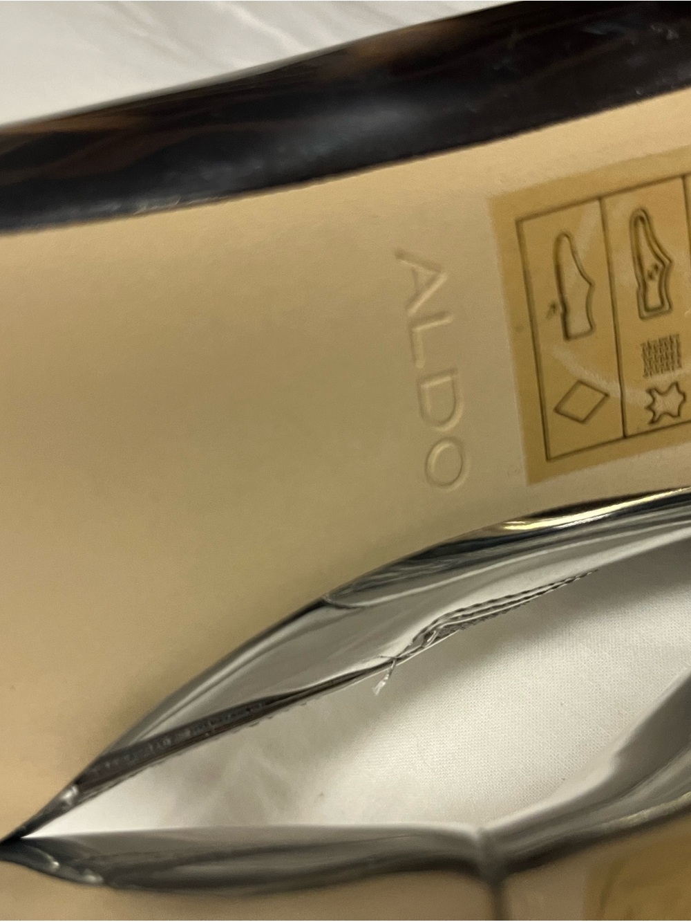 ALDO Cherima Silver metallic boots mirror over-the-knee (OTK) boots Size Women 6 - Picture 6 of 8